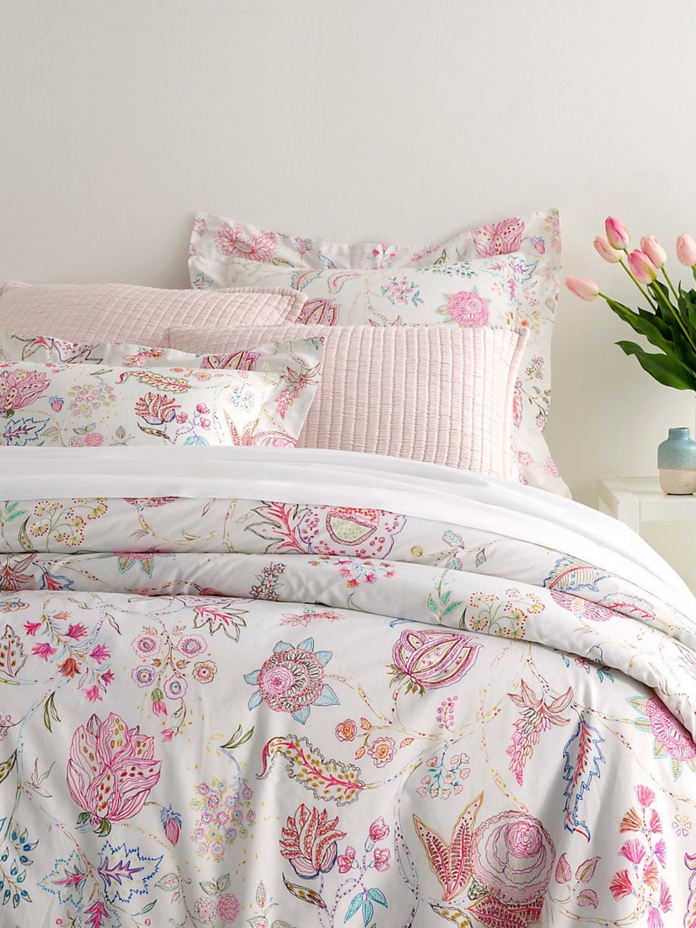 Annie Selke Mirabelle Floral Printed Cotton Duvet New In Packaging